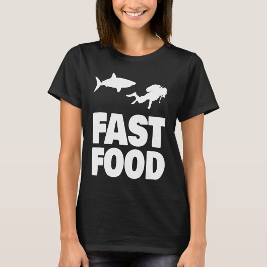 Fast Food Diver Shark Scuba Diving Diver Cute T-Shirt (Vorderseite)
