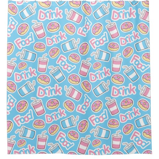 Fast Food Duschvorhang (Vorderseite)