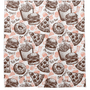 Fast Food Duschvorhang