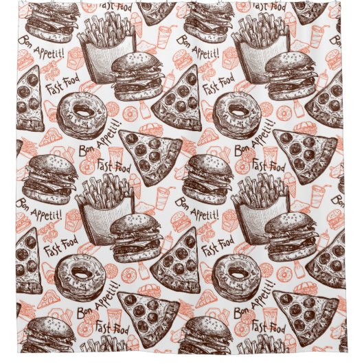 Fast Food Duschvorhang (Vorderseite)