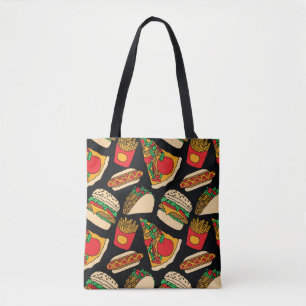 Fast Food Fiesta: Vintage-Muster-Isolation Tasche
