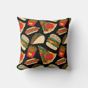 Fast Food Fiesta: Vintage Musterisolierung Kissen
