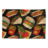 Fast Food Fiesta: Vintage Musterisolierung Kissenbezug (Rückseite)