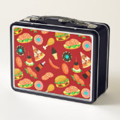 Fast Food Frenzy Red Metall Brotdose (Rückseite)