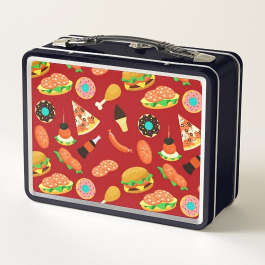 Fast Food Frenzy Red Metall Brotdose (Rückseite)