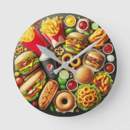 Fast Food Frenzy Wall Clock Runde Wanduhr