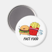 Fast Food Funny Burger and Fries Pun Magnet (Vorderseite/Rückseite)
