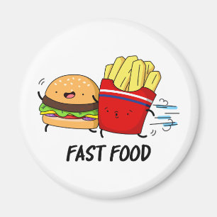Fast Food Funny Burger and Fries Pun Magnet