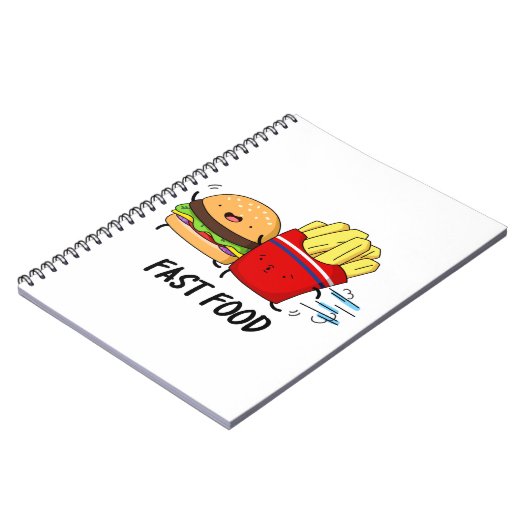 Fast Food Funny Burger and Fries Pun Notizblock (Linke Seite)