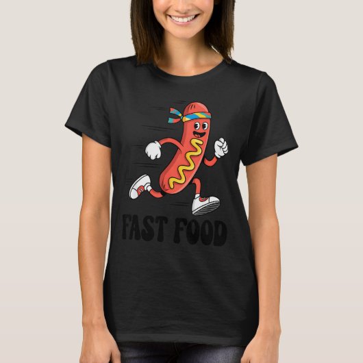 Fast Food Funny Pun Working Out Running Jogging Gy T-Shirt (Vorderseite)