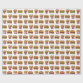 Fast Food Hamburger Burger Cheeseburger Fries Geschenkpapier (Flach)