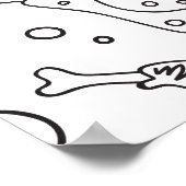 Fast Food Hamburger Fries Hot Dog Hühnermuster Poster (Ecke)