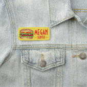 Fast Food Hamburger Käse Burger Cheeseburger Namensschild (Beispiel)