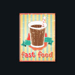 Fast Food Hintergrund mit Drink im Retro-Stil Leinwanddruck<br><div class="desc">Fast Food Hintergrund mit Drink im Retro-Stil. © und ® Bigstock® - Alle Rechte vorbehalten.</div>