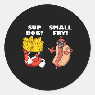 Fast Food Hot Dog und Fry Funny Grilling Sup Runder Aufkleber