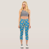 Fast Food Hotdogs-Muster Capri Leggings (Vorderseite)