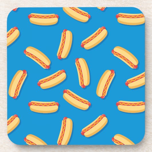 Fast Food Hotdogs-Muster Getränkeuntersetzer (Vorderseite)