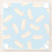 Fast Food Hotdogs-Muster Glasuntersetzer (Rückseite)