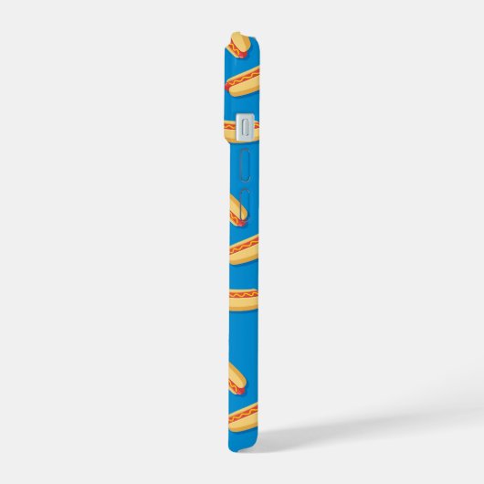 Fast Food Hotdogs-Muster iPhone 15 Hülle (Linke Seite)