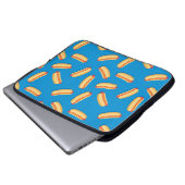 Fast Food Hotdogs-Muster Laptopschutzhülle (Vorne Knopf)