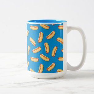 Fast Food Hotdogs-Muster Zweifarbige Tasse