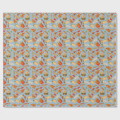 Fast Food Junk Food Pizza Burgers Hot Dogs Geschenkpapier (Flach)