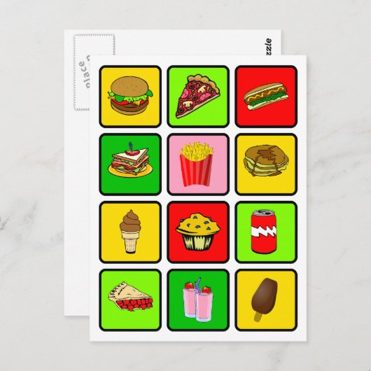 Fast Food Junkie Postcard Postkarte (Vorne/Hinten)