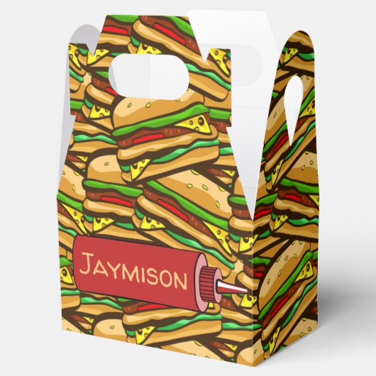 Fast Food Lover Käse Burger | Personalisierter Tex Geschenkschachtel (Geöffnet)
