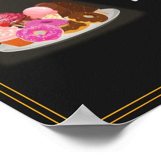 Fast Food Menu Drinks | Süßes Nachtisch Niedlich S Poster (Ecke)