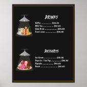 Fast Food Menu Drinks | Süßes Nachtisch Niedlich S Poster (Vorne)