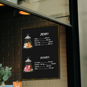 Fast Food Menu Drinks Süßes Nachtisch Niedlich S Poster