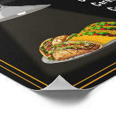 Fast Food Menu Sandwiches | Hotdogs | Tacos Black Poster (Ecke)