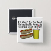 Fast Food-Mitarbeiter Button (Vorne & Hinten)
