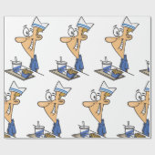 Fast Food-Mitarbeiter Geschenkpapier (Flach)