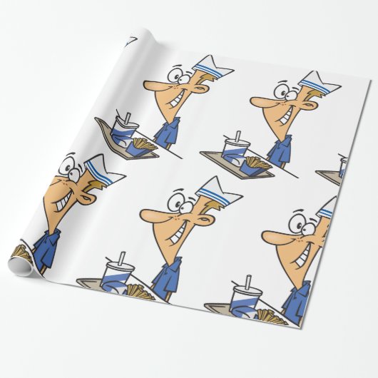 Fast Food-Mitarbeiter Geschenkpapier (Ungerollt)