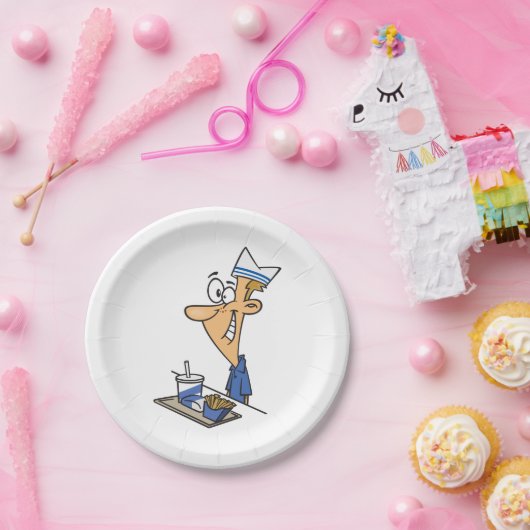 Fast Food-Mitarbeiter Pappteller (Party)