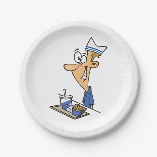 Fast Food-Mitarbeiter Pappteller (Vorderseite)