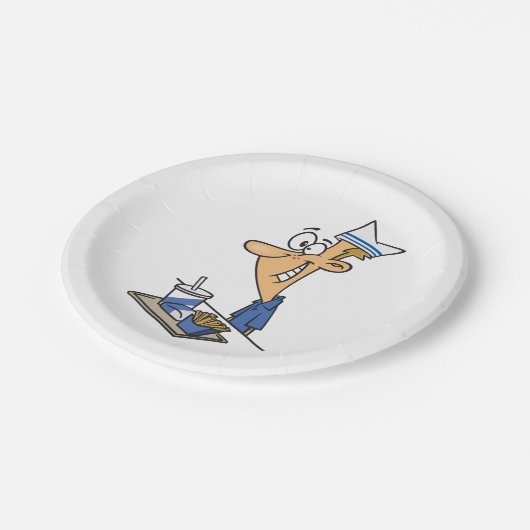 Fast Food-Mitarbeiter Pappteller (Schrägansicht)