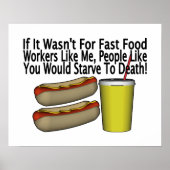 Fast Food-Mitarbeiter Poster (Vorne)