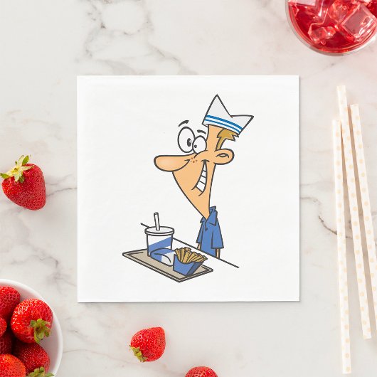 Fast Food-Mitarbeiter Serviette