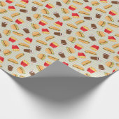 Fast-Food-Muster 2 Geschenkpapier (Ecke)