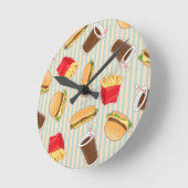 Fast-Food-Muster 2 Runde Wanduhr (Winkel)