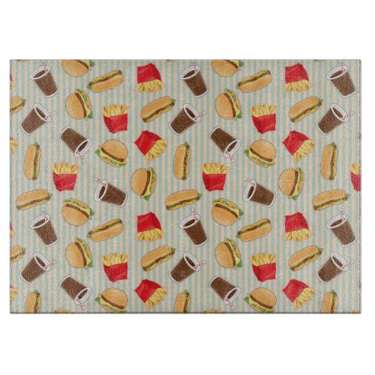 Fast-Food-Muster 2 Schneidebrett (Vorderseite)