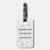 Fast-Food-Muster Gepäckanhänger (Rückseite vertikal)