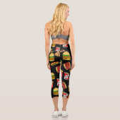 Fast Food Pattern Capri Leggings (Rückseite)