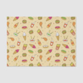 Fast Food Pattern gelb Seidenpapier (Vorderseite)