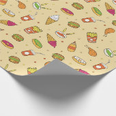 Fast Food Pattern Geschenkpapier (Ecke)