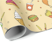 Fast Food Pattern Geschenkpapier (Rolleneckpunkt)