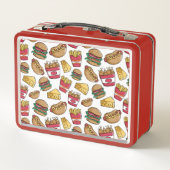 Fast Food Pattern individuelle Name Lunch Box (Rückseite)