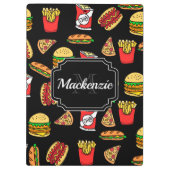Fast Food Pattern Klemmbrett (Rückseite)